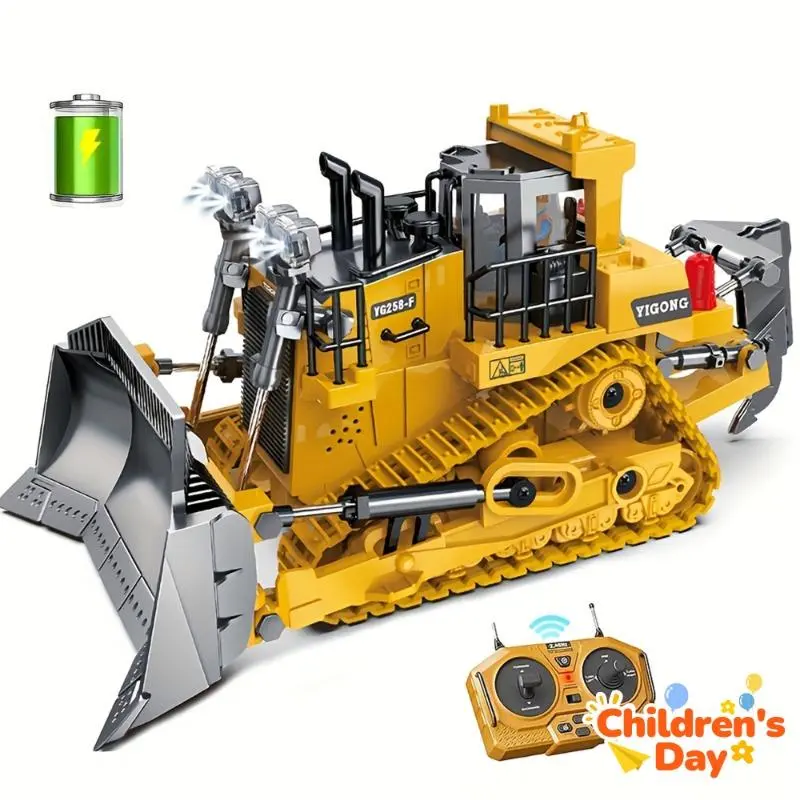 bulldozer in yellow
