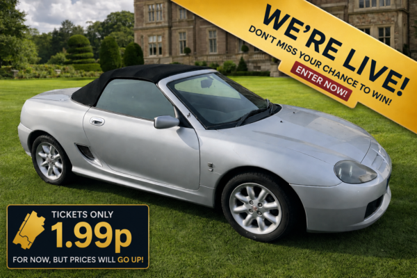 Win a Classic MGTF competition now live. Tickets only £1.99 for a limited time before prices increase. Enter now to win a 2004 MGTF convertible.