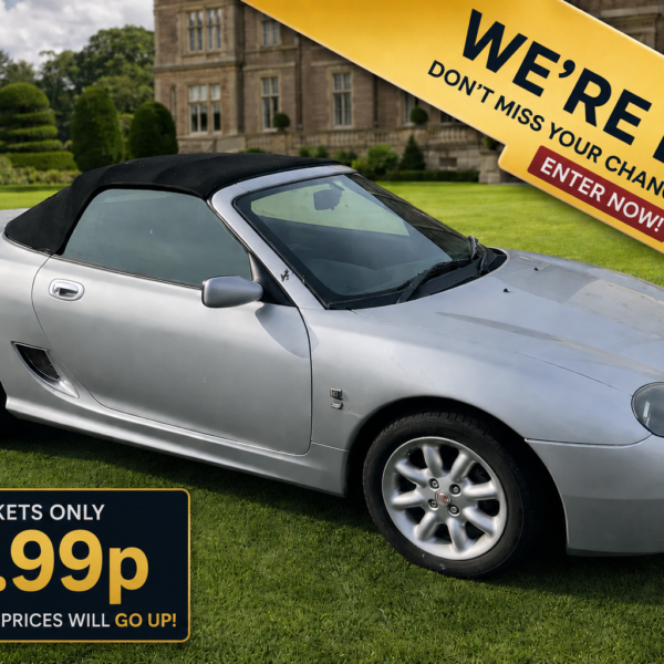 Win a Classic MGTF competition now live. Tickets only £1.99 for a limited time before prices increase. Enter now to win a 2004 MGTF convertible.